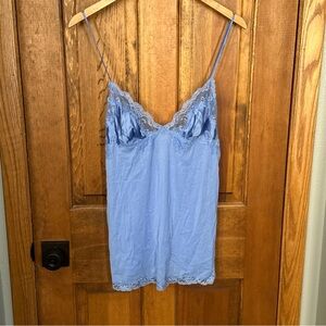 Victorias Secret Medium Nightie Lingerie Sexy Blue Dress Babydoll Satin Cups